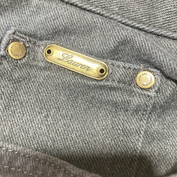 Lauren Jeans Ralph Lauren Black Gray Denim Jeans 8 Women's Stretch Straight - Picture 5 of 7